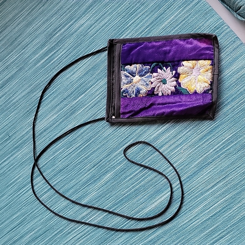 Handmade purple flower mini bag